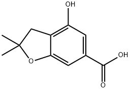 6-BENZOFURANCARBOXYLIC ACID, 2,3-DIHYDRO-4-HYDROXY-2,2-DIMETHYL- Struktur