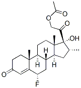 6alpha-fluoro-17,21-dihydroxy-16alpha-methylpregn-4-ene-3,20-dione 21-acetate  Struktur