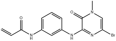 N-(3-((6-bromo-4-methyl-3-oxo-3,4-dihydropyrazin-2-yl)amino)phenyl)acrylamide Struktur