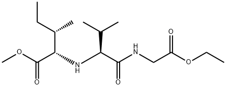 Glycine, N-[N-[1-(methoxycarbonyl)-2-methylbutyl]-L-valyl]-, ethyl ester, [S-(R*,R*)]- (9CI) Struktur