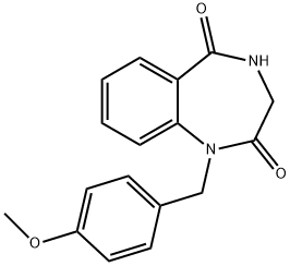 3,4-dihydro-1-[(4-methoxyphenyl)methyl]-1H-1,4-Benzodiazepine-2,5-dione Struktur