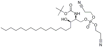 [R-(R*,S*)]-9-Cyano-6-(2-cyanoethoxy)-3-(1-hydroxyhexadecyl)-5,7-dioxa-2-aza-6-phosphanonanoic Acid 6-Oxide 1,1-DiMethylethyl Ester Struktur