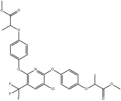 Propanoic acid, 2,2'-[[3-chloro-5-(trifluoromethyl)-2,6-pyridinediyl]bis(oxy-4,1-phenyleneoxy)]bis-, dimethyl ester (9CI) Struktur