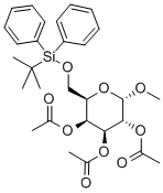 Methyl-6-O-(tert.-butyldiphenylsilyl)-2,3,4-tri-O-acetyl-α-D-galactopyranoside Struktur