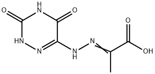 Propanoic acid, 2-[(2,3,4,5-tetrahydro-3,5-dioxo-1,2,4-triazin-6-yl)hydrazono]- (9CI) Struktur