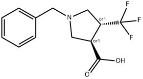 1-Benzyl-4-trifluoromethyl-pyrrolidine-3-carboxylic acid Struktur