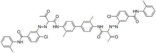 4,4'-Bis[2-[2-chloro-5-(o-methylphenylcarbamoyl)phenylazo]acetoacetylamino]-3,3'-dimethylbiphenyl Struktur