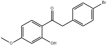 2-(4-Bromophenyl)-1-(2-hydroxy-4-methoxyphenyl)ethanone Struktur