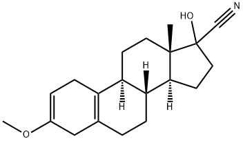 17-hydroxy-3-methoxyestra-2,5(10)-diene-17-carbonitrile  Struktur