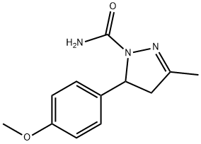 5-(p-Methoxyphenyl)-3-methyl-2-pyrazoline-1-carboxamide Struktur