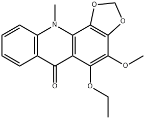 5-Ethoxy-4-methoxy-11-methyl-1,3-dioxolo[4,5-c]acridin-6(11H)-one Struktur