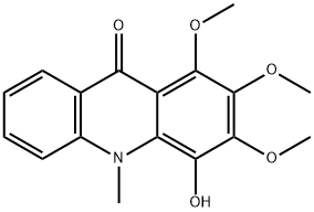 4-Hydroxy-1,2,3-trimethoxy-10-methyl-9(10H)-acridinone Struktur