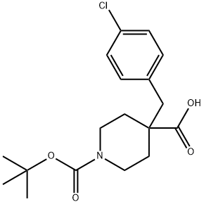 N-BOC-4-(4'-CHLORO) BENZYL-4-PIPERIDINE CARBOXYLIC ACID Struktur