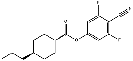 TRANS-4-CYANO-3,5-DIFLUOROPHENYL 4-PROPYLCYCLOHEXANECARBOXYLATE Struktur