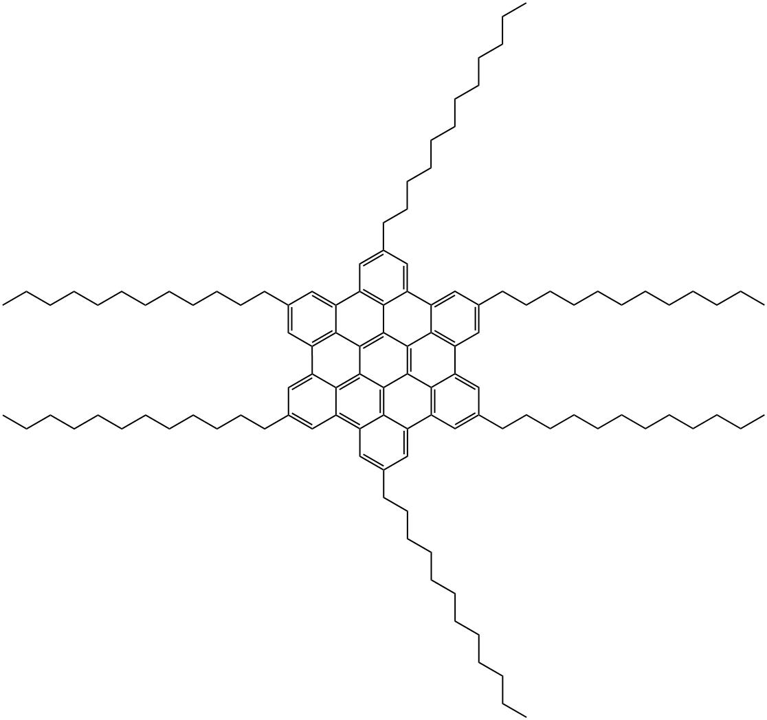 Hexa-dodecyl-hexa-peri-hexabenzocoronene Struktur