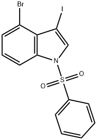 4-Bromo-3-iodo-1-(phenylsulfonyl)-1H-indole Struktur