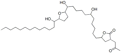 5-[6,11-dihydroxy-11-[5-(1-hydroxytridecyl)oxolan-2-yl]undecyl]-3-(2-o xopropyl)oxolan-2-one Struktur