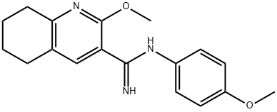 3-Quinolinecarboximidamide, 5,6,7,8-tetrahydro-2-methoxy-N-(4-methoxyp henyl)- Struktur