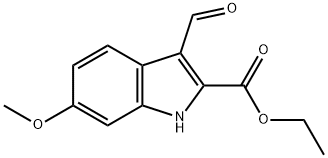 ETHYL 3-FORMYL-6-METHOXYINDOLE-2-CARBOXYLATE Struktur