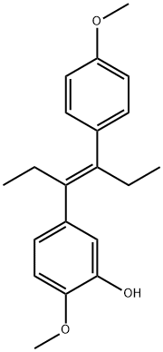 2-methoxy-4-[(E)-4-(4-methoxyphenyl)hex-3-en-3-yl]phenol Struktur