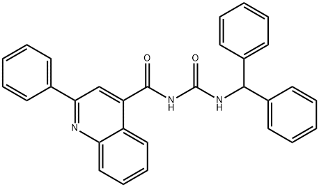 4-Quinolinecarboxamide, N-(((diphenylmethyl)amino)carbonyl)-2-phenyl- Struktur