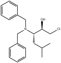 (2R,3S)-1-CHLORO-3-DIBENZYLAMINO-5-METHYLHEXAN-2-OL Struktur