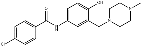 4-Chloro-4'-hydroxy-3'-[(4-methyl-1-piperazinyl)methyl]benzanilide Struktur