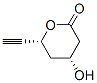 2H-Pyran-2-one, 6-ethynyltetrahydro-4-hydroxy-, (4R-cis)- (9CI) Struktur