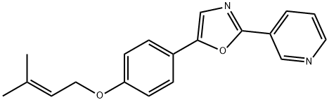 3-[5-[4-[(3-Methyl-2-butenyl)oxy]phenyl]-2-oxazolyl]pyridine Struktur