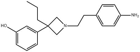 1-(4-Aminophenethyl)-3-propyl-3-(3-hydroxyphenyl)azetidine Struktur