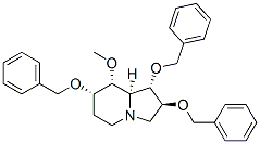 Indolizine, octahydro-8-methoxy-1,2,7-tris(phenylmethoxy)-, 1S-(1.alpha.,2.beta.,7.alpha.,8.alpha.,8a.alpha.)- Struktur