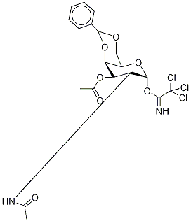 2-(Acetylamino)-2-deoxy-3-O-acetyl-4,6-O-benzylidene-α-D-galactopyranose Trichloroacetimidate Struktur