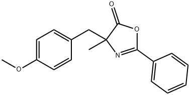 4-[(4-Methoxyphenyl)methyl]-4-methyl-2-phenyl-5(4H)-oxazolone Struktur