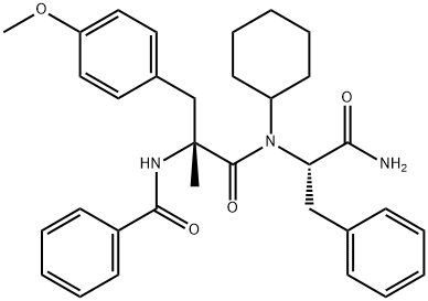 N-Benzoyl-O,a-dimethyl-D-tyrosyl-N-cyclohexyl-L-phenylalaninamide Struktur