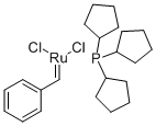 BIS(TRICYCLOPENTYLPHOSPHINE)BENZYLIDINE RUTHENIUM (IV) DICHLORIDE Struktur