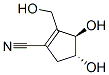 1-Cyclopentene-1-carbonitrile, 3,4-dihydroxy-2-(hydroxymethyl)-, (3R-trans)- (9CI) Struktur