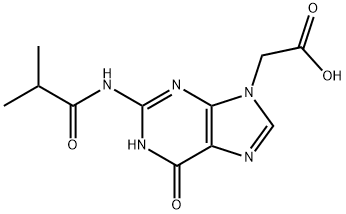 9H-Purine-9-acetic acid, 1,6-dihydro-2-[(2-Methyl-1-oxopropyl)aMino]-6-oxo- Struktur