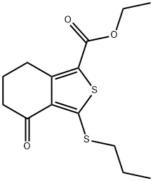 ETHYL 4-OXO-3-(PROPYLTHIO)-4,5,6,7-TETRAHYDROBENZO[C]THIOPHENE-1-CARBOXYLATE Struktur