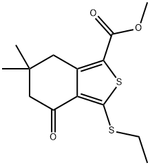 METHYL 3-(ETHYLTHIO)-6,6-DIMETHYL-4-OXO-4,5,6,7-TETRAHYDROBENZO[C]THIOPHENE-1-CARBOXYLATE Struktur