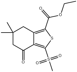 ETHYL 6,6-DIMETHYL-3-(METHYLSULFONYL)-4-OXO-4,5,6,7-TETRAHYDROBENZO[C]THIOPHENE-1-CARBOXYLATE Struktur