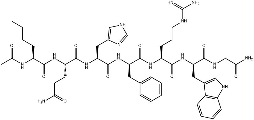 AC-NLE-GLN-HIS-D-PHE-ARG-D-TRP-GLY-NH2 Struktur