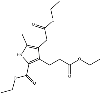 1H-Pyrrole-3-propanoic acid, 2-(ethoxycarbonyl)-4-(2-ethoxy-2-oxoethyl )-5-methyl-, ethyl ester Struktur