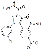 1-(3-chlorophenyl)-4-methoxy-5-(4-nitrophenyl)diazenyl-pyrazole-3-carb ohydrazide Struktur