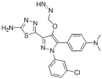 5-[1-(3-chlorophenyl)-5-(4-dimethylaminophenyl)diazenyl-4-methoxy-pyra zol-3-yl]-1,3,4-thiadiazol-2-amine Struktur