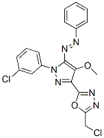 [5-[5-(chloromethyl)-1,3,4-oxadiazol-2-yl]-2-(3-chlorophenyl)-4-methox y-pyrazol-3-yl]-phenyl-diazene Struktur