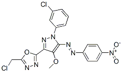 [5-[5-(chloromethyl)-1,3,4-oxadiazol-2-yl]-2-(3-chlorophenyl)-4-methox y-pyrazol-3-yl]-(4-nitrophenyl)diazene Struktur