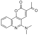 3-Acetyl-5-(dimethylamino)-2H-pyrano(3,2-c)quinolin-2-one Struktur