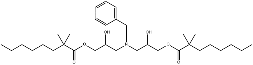 4-benzyl-2,6-dihydroxy-4-aza-heptylene bis(2,2-dimethyloctanoate) Struktur