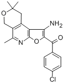 Methanone, (1-amino-8,9-dihydro-5,8,8-trimethyl-6H-furo(2,3-b)pyrano(4 ,3-d)pyridin-2-yl)(4-chlorophenyl)- Struktur