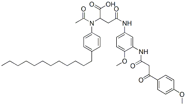 2-[acetyl(4-dodecylphenyl)amino]-4-[[4-methoxy-3-[[3-(4-methoxyphenyl)-1,3-dioxopropyl]amino]phenyl]amino]-4-oxobutyric acid Struktur